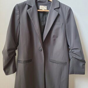 Net-a-Porter Elizabeth & James James Taupe 3/4 Runched Sleeve Blazer 6 Excellent